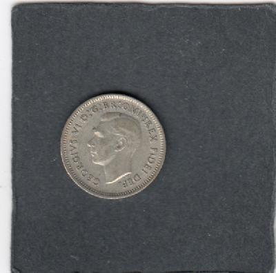 Beschrijving: 6 Pence  GEORGIUS VI 